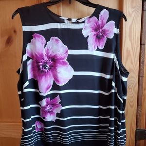 Floral striped Blouse no sleeves